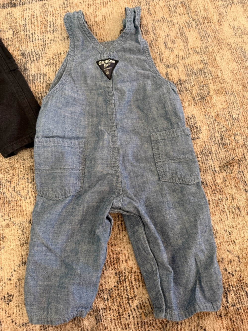 Set of 4 Baby/Toddler Overalls - Brown, Light Blue, Denim, Black - Picture 3 of 13